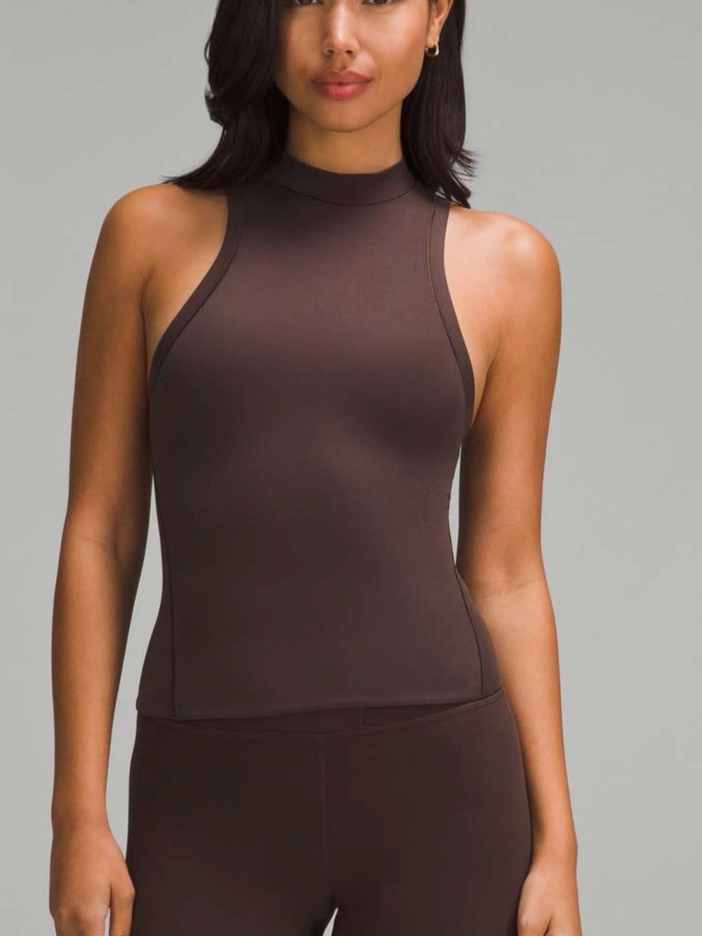 Lululemon Wundermost Ultra-Soft Nulu Mockneck Tank Top Espresso